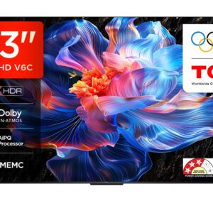 TCL 108 cm (43 inches) Metallic Bezel Less Series 4K Ultra HD Smart LED Google TV 43V6C (Black)